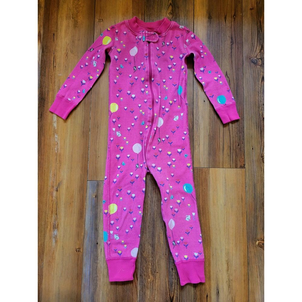 Hanna Andersson Size 90 / 3T Girls PJs Long Sleeve Sleeper Pink Balloon Pajamas